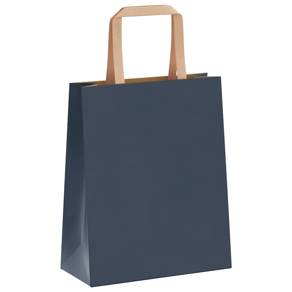 Sacchetti di Carta 250 pz con Manici Blu 18x8x22 cm