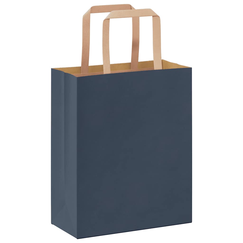 Sacchetti di Carta 250 pz con Manici Blu 18x8x22 cm