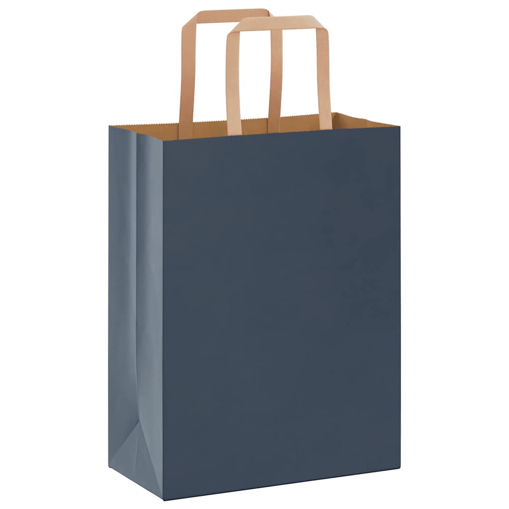 Sacchetti di Carta 250 pz con Manici Blu 21x11x28 cm