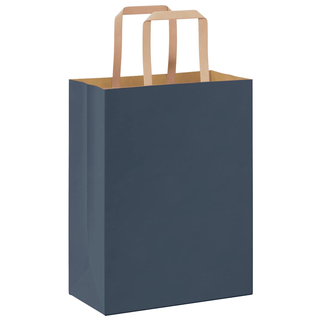 Sacchetti di Carta 250 pz con Manici Blu 21x11x28 cm
