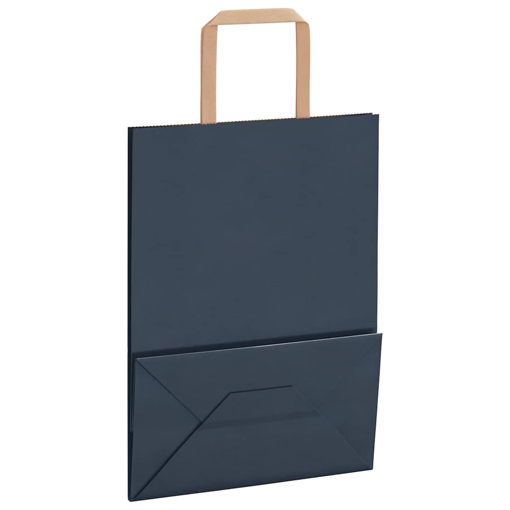 Sacchetti di Carta 250 pz con Manici Blu 21x11x28 cm