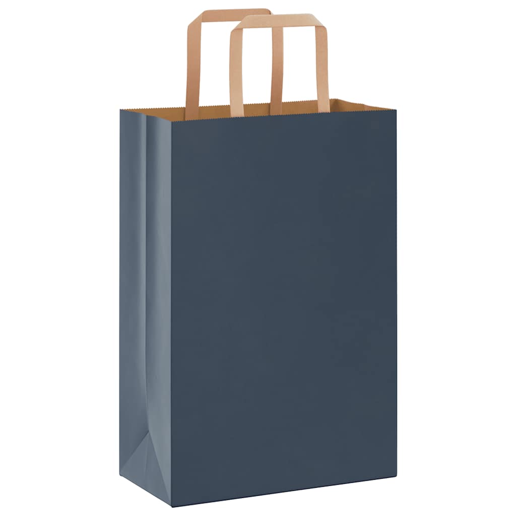 Sacchetti di Carta 250 pz con Manici Blu 21x11x31 cm