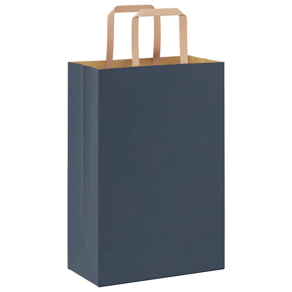 Sacchetti di Carta 250 pz con Manici Blu 21x11x31 cm