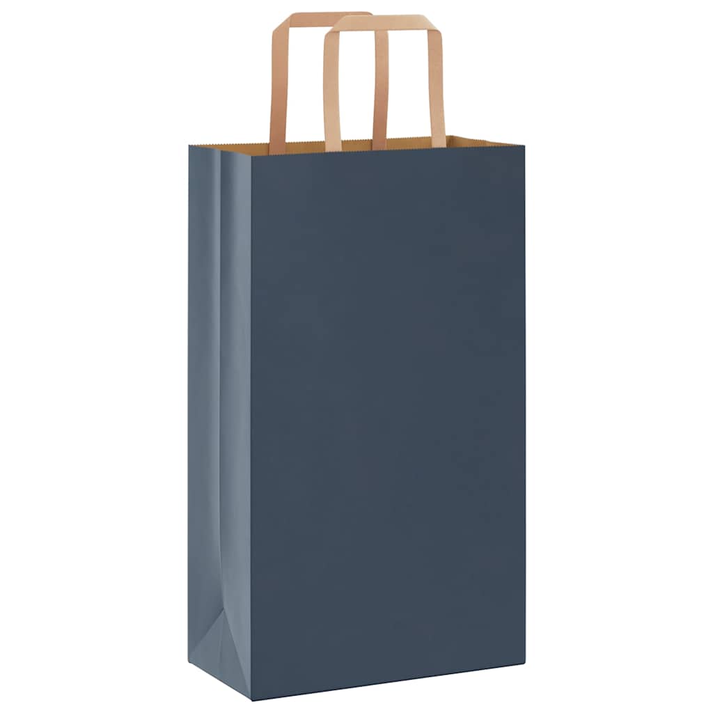 Sacchetti di Carta 250 pz con Manici Blu 21x11x36 cm