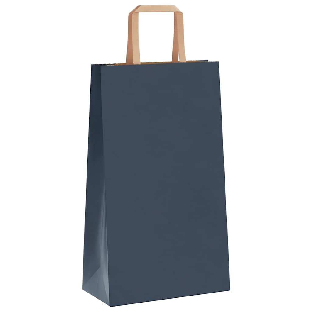 Sacchetti di Carta 250 pz con Manici Blu 21x11x36 cm