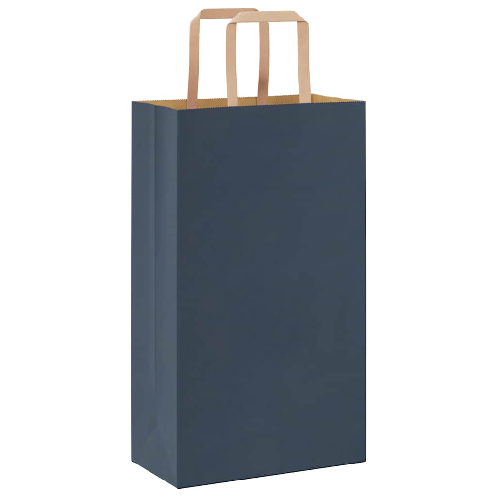 Sacchetti di Carta 250 pz con Manici Blu 21x11x36 cm
