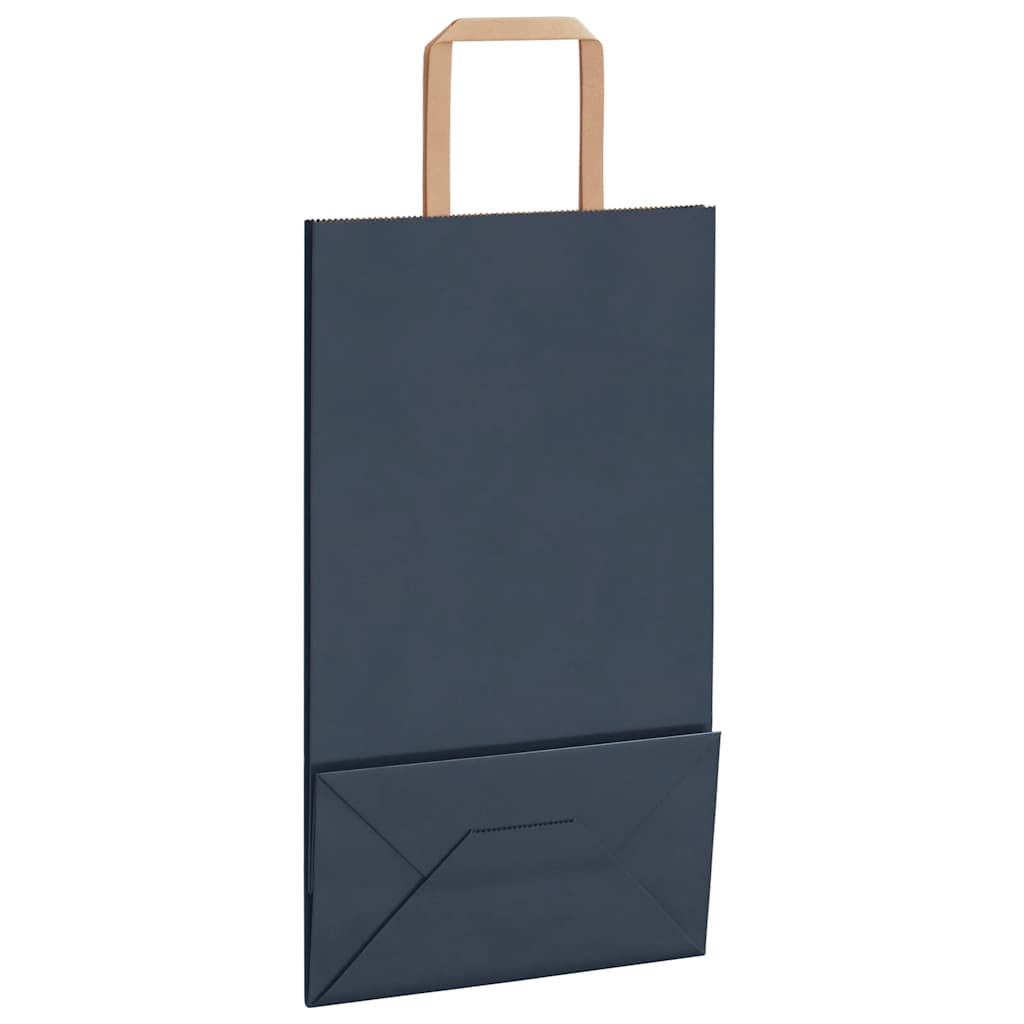 Sacchetti di Carta 250 pz con Manici Blu 21x11x36 cm