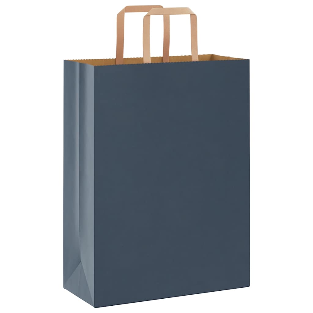 Sacchetti di Carta 250 pz con Manici Blu 26x12x35 cm
