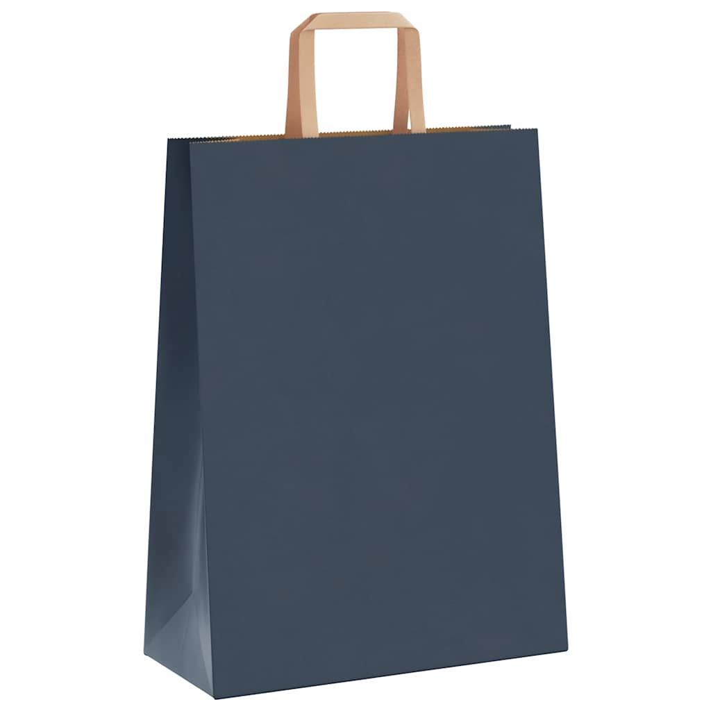 Sacchetti di Carta 250 pz con Manici Blu 26x12x35 cm