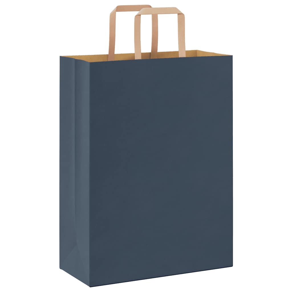Sacchetti di Carta 250 pz con Manici Blu 26x12x35 cm