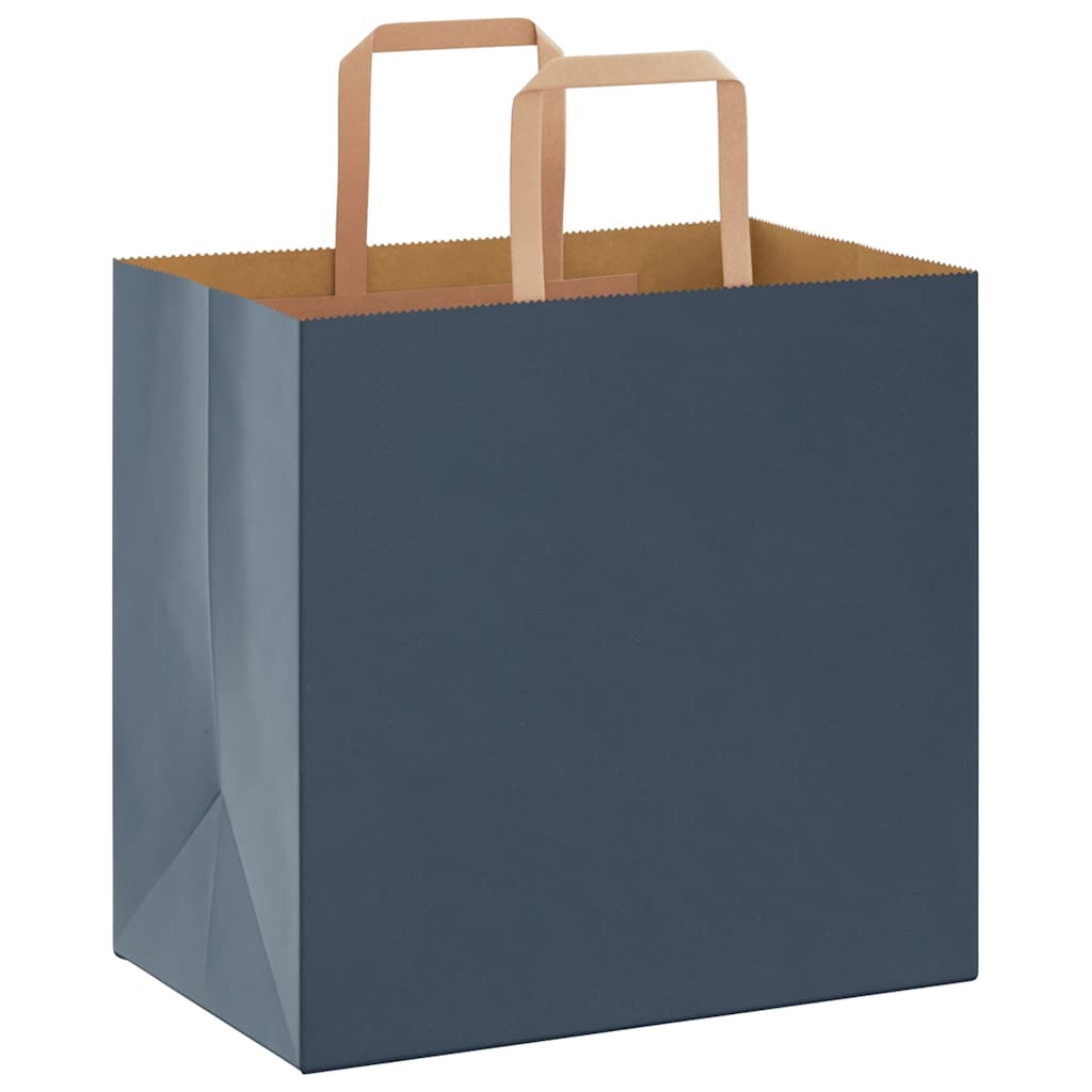 Sacchetti di Carta 250 pz con Manici Blu 26x17x25 cm
