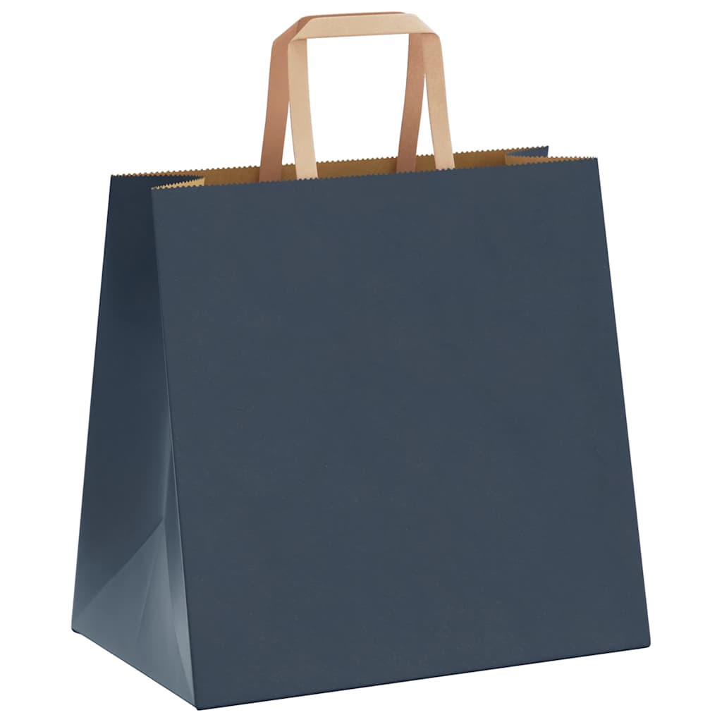 Sacchetti di Carta 250 pz con Manici Blu 26x17x25 cm