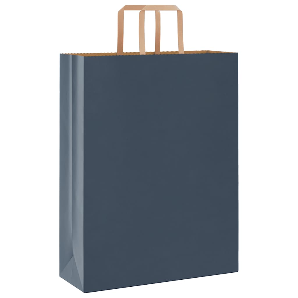 Sacchetti di Carta 250 pz con Manici Blu 32x12x42 cm
