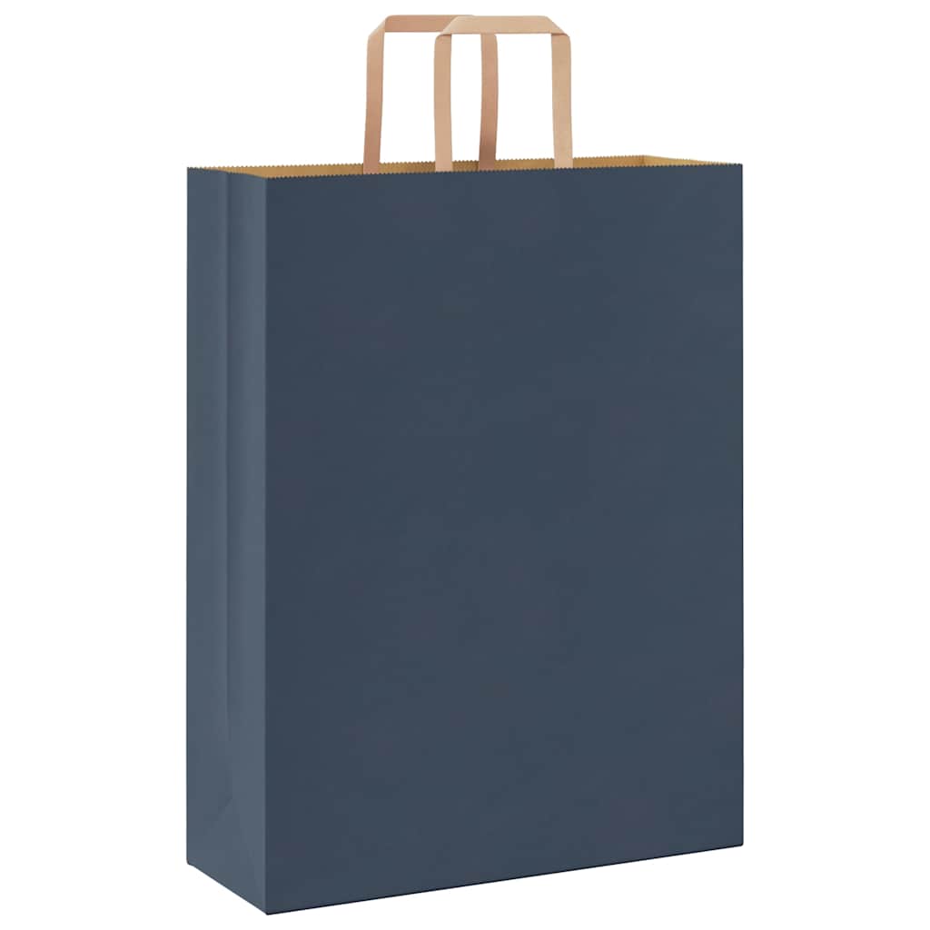 Sacchetti di Carta 250 pz con Manici Blu 32x12x42 cm