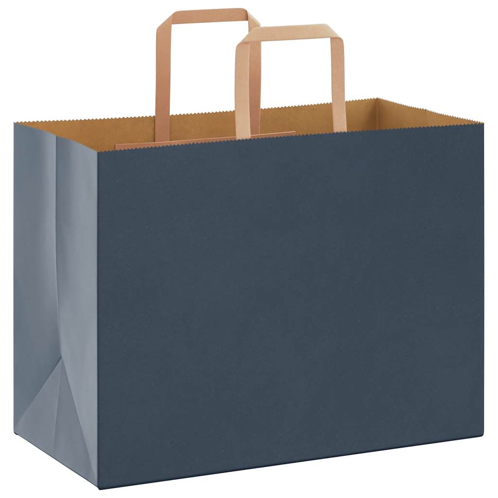 Sacchetti di Carta 250 pz con Manici Blu 32x17x25 cm