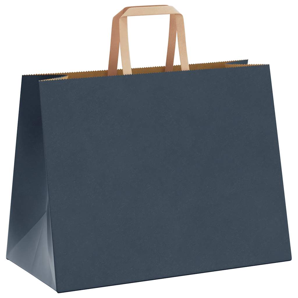 Sacchetti di Carta 250 pz con Manici Blu 32x17x25 cm