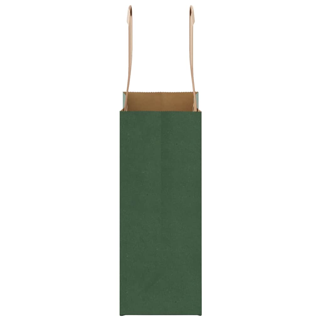Sacchetti di Carta 50 pz con Manici Verdi 15x8x21 cm
