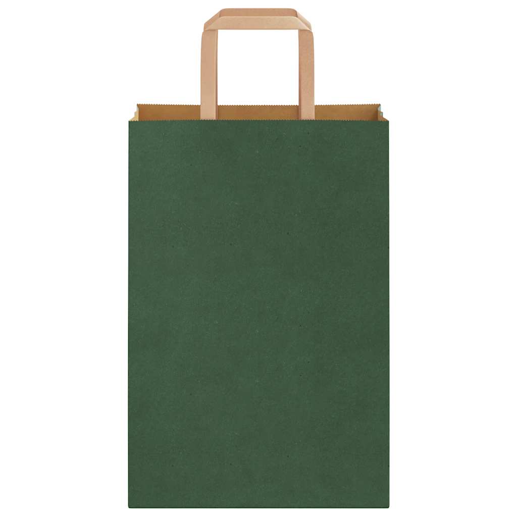 Sacchetti di Carta 50 pz con Manici Verdi 21x11x31 cm