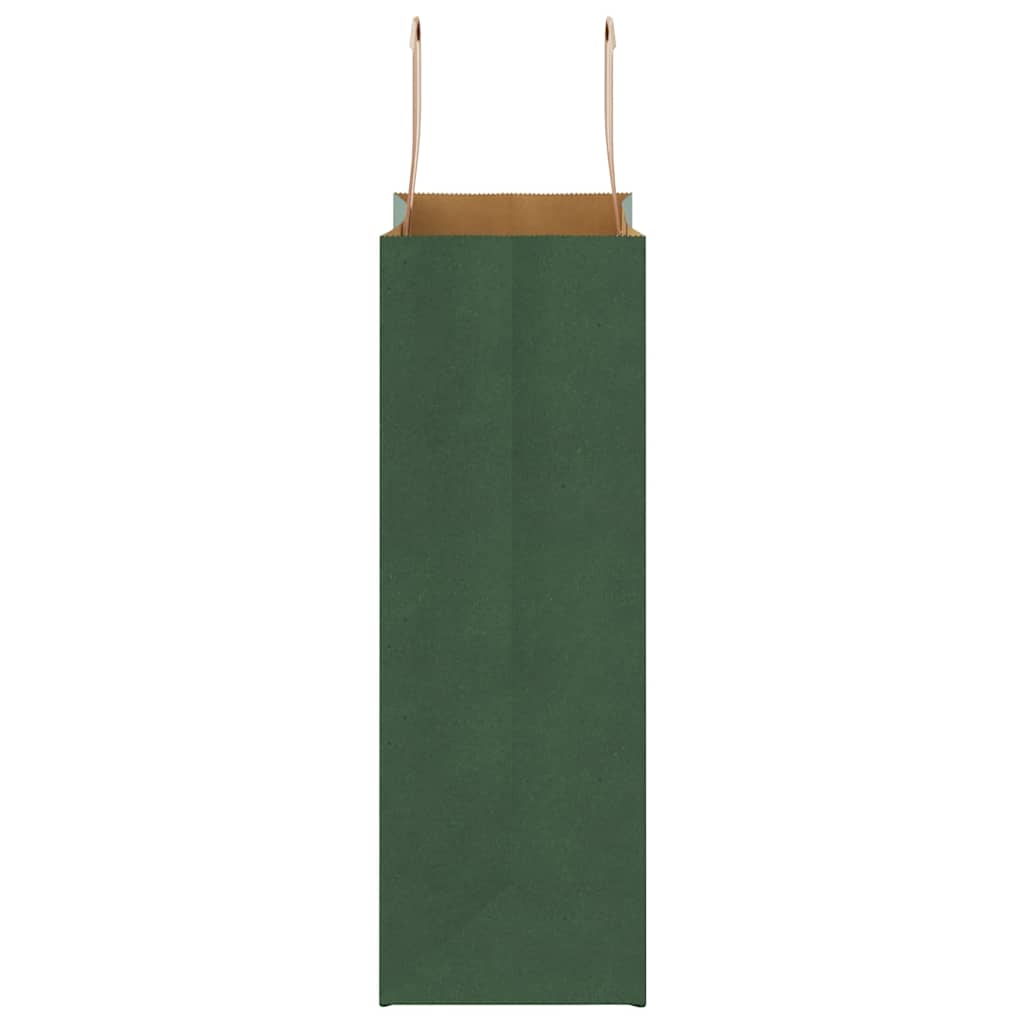 Sacchetti di Carta 50 pz con Manici Verdi 21x11x31 cm