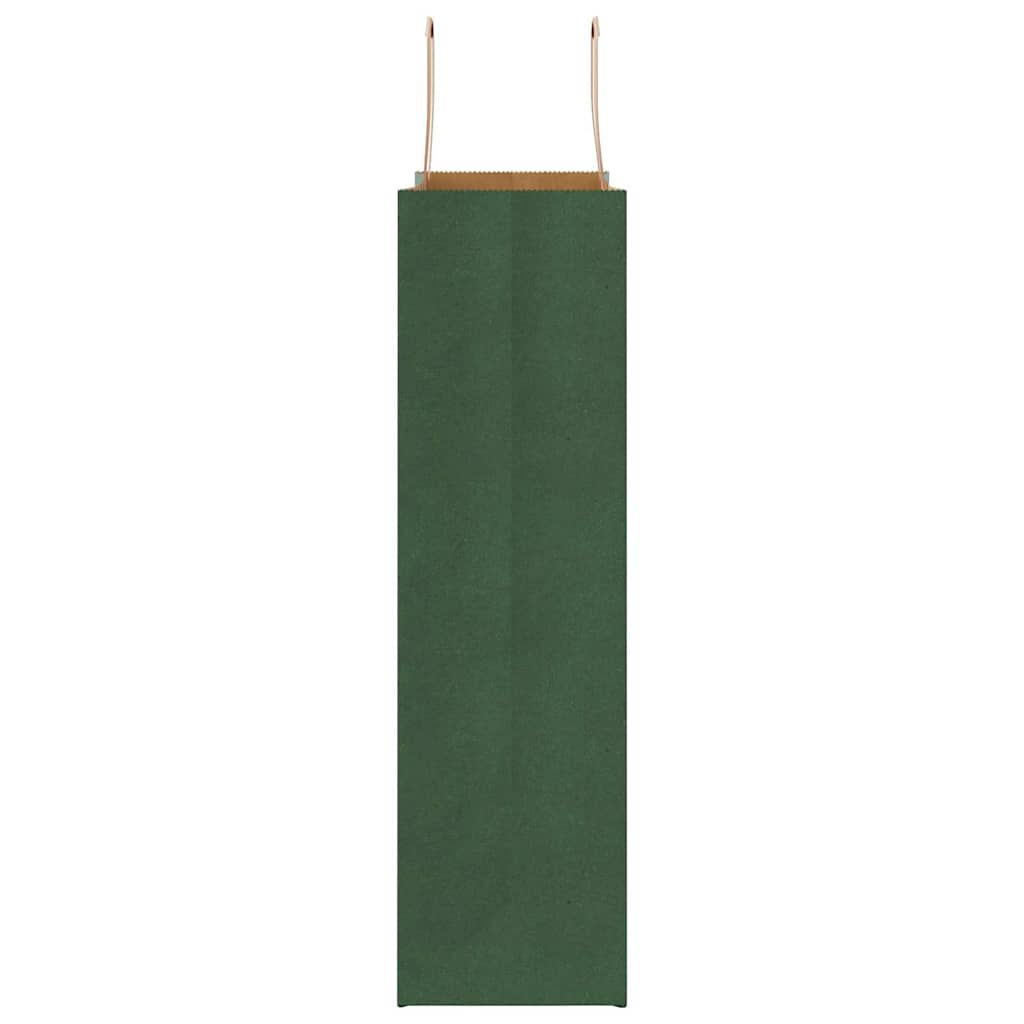 Sacchetti di Carta 50 pz con Manici Verdi 32x12x42 cm