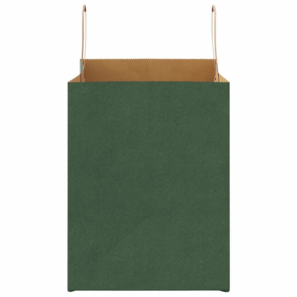 Sacchetti di Carta 50 pz con Manici Verdi 32x22x28 cm