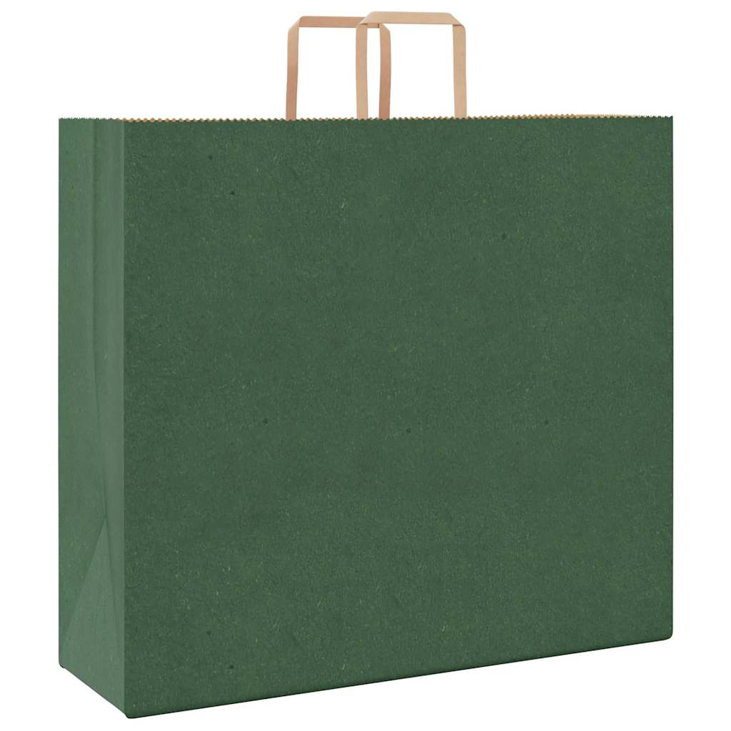 Sacchetti di Carta 50 pz con Manici Verdi 54x15x49 cm