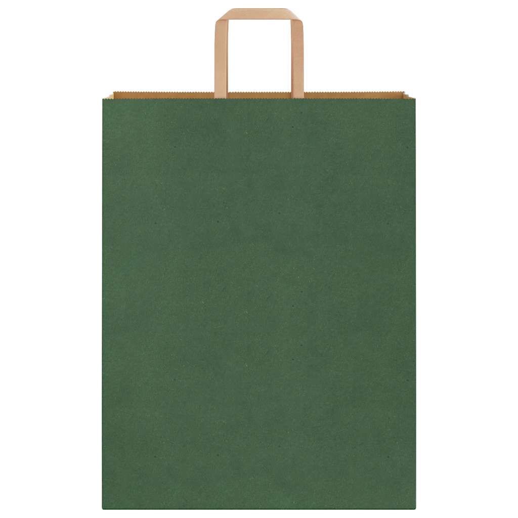 Sacchetti di Carta 250 pz con Manici Verdi 32x12x42 cm