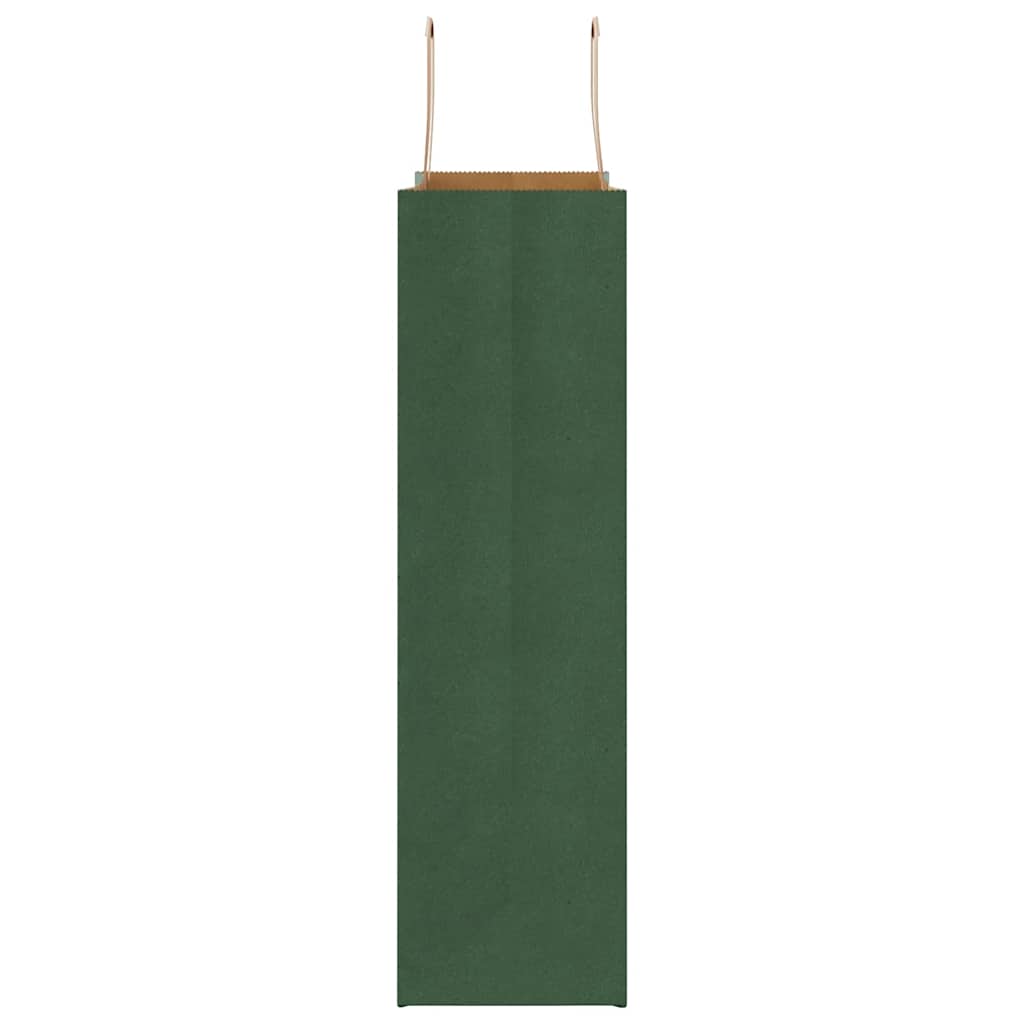 Sacchetti di Carta 250 pz con Manici Verdi 32x12x42 cm
