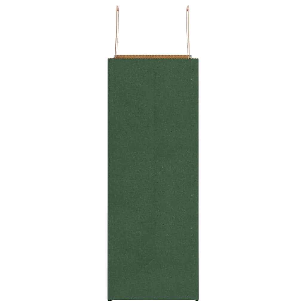 Sacchetti di Carta 250 pz con Manici Verdi 32x17x44 cm