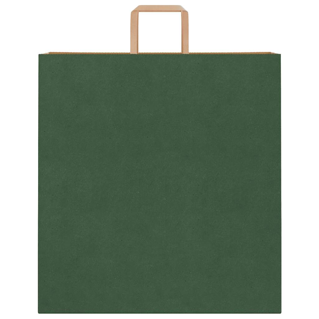 Sacchetti di Carta 250 pz con Manici Verdi 45x17x48 cm