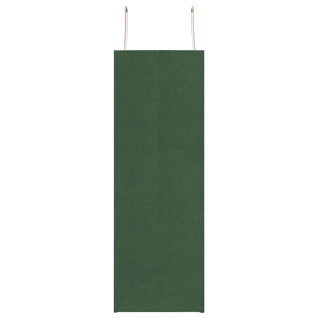 Sacchetti di Carta 250 pz con Manici Verdi 45x17x48 cm