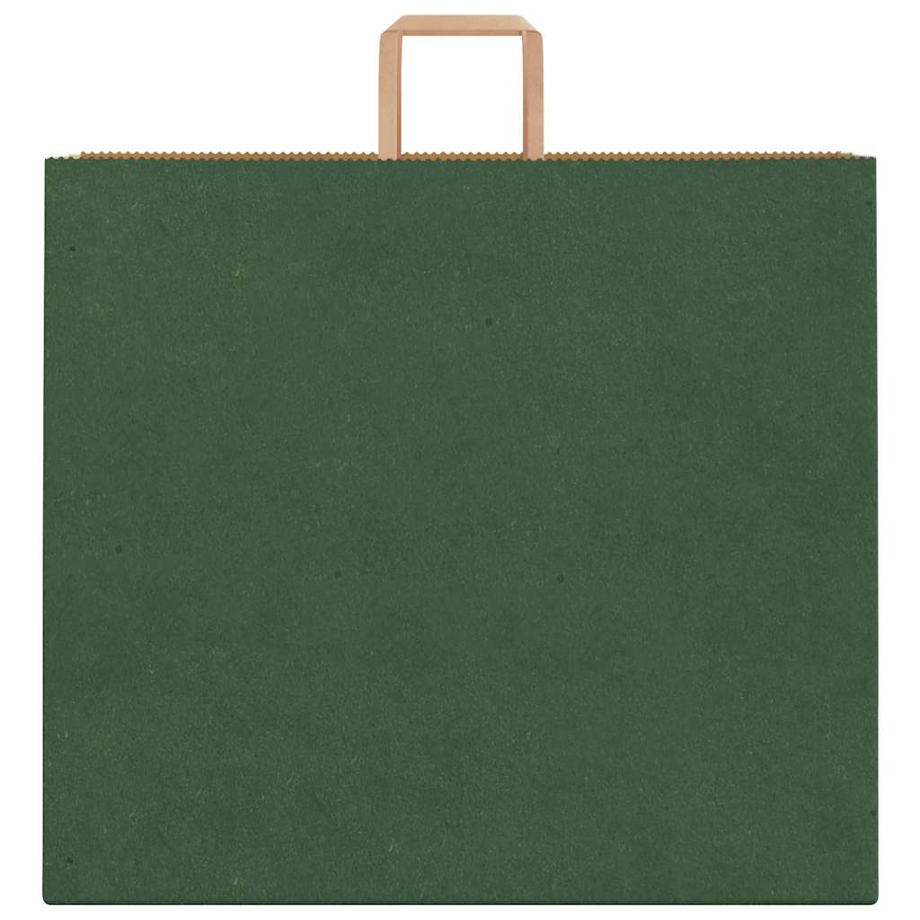 Sacchetti di Carta 250 pz con Manici Verdi 54x15x49 cm