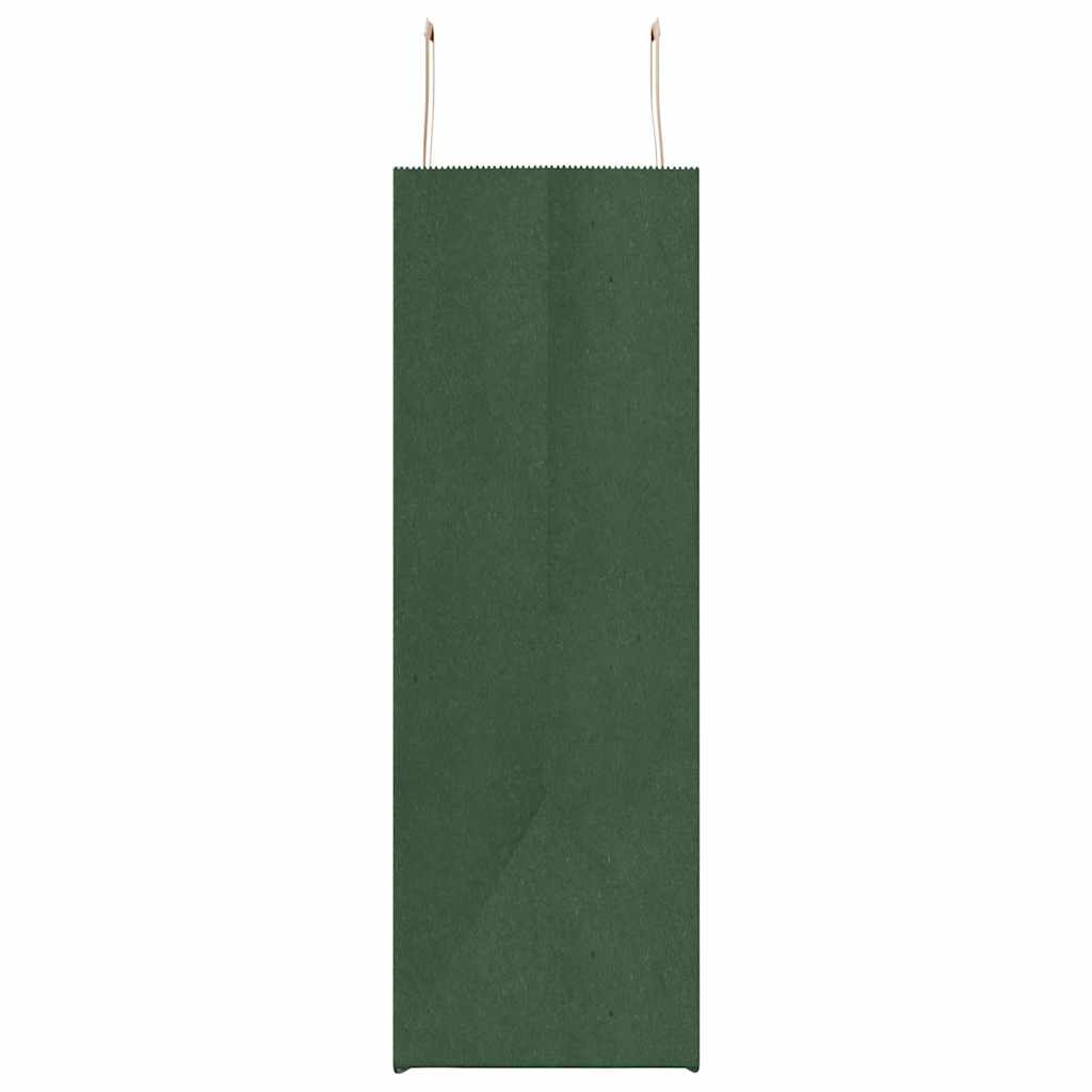 Sacchetti di Carta 250 pz con Manici Verdi 54x15x49 cm