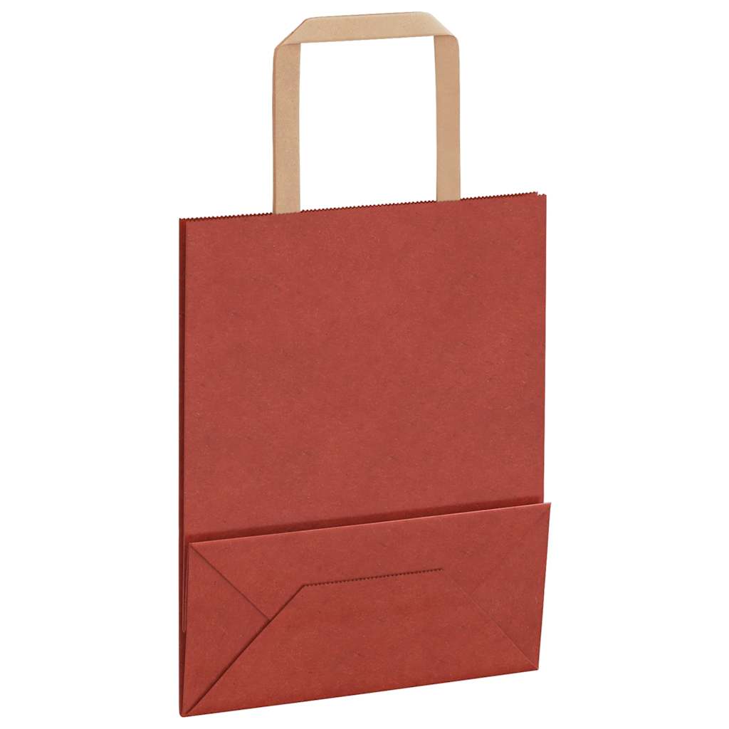 Sacchetti di Carta 50 pz con Manici Rossi 18x8x22 cm