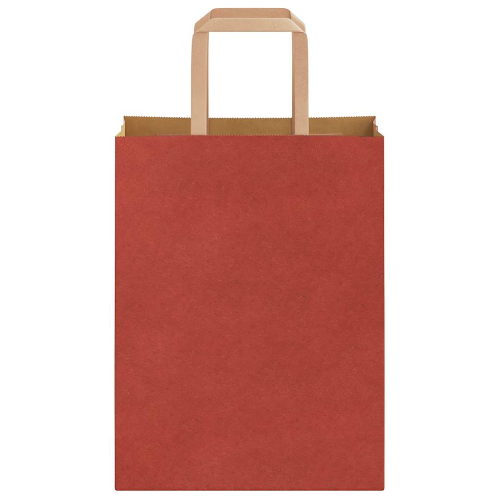 Sacchetti di Carta 50 pz con Manici Rossi 21x11x28 cm