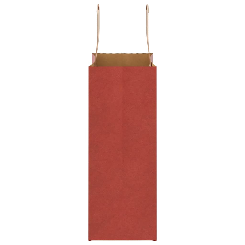 Sacchetti di Carta 50 pz con Manici Rossi 21x11x28 cm