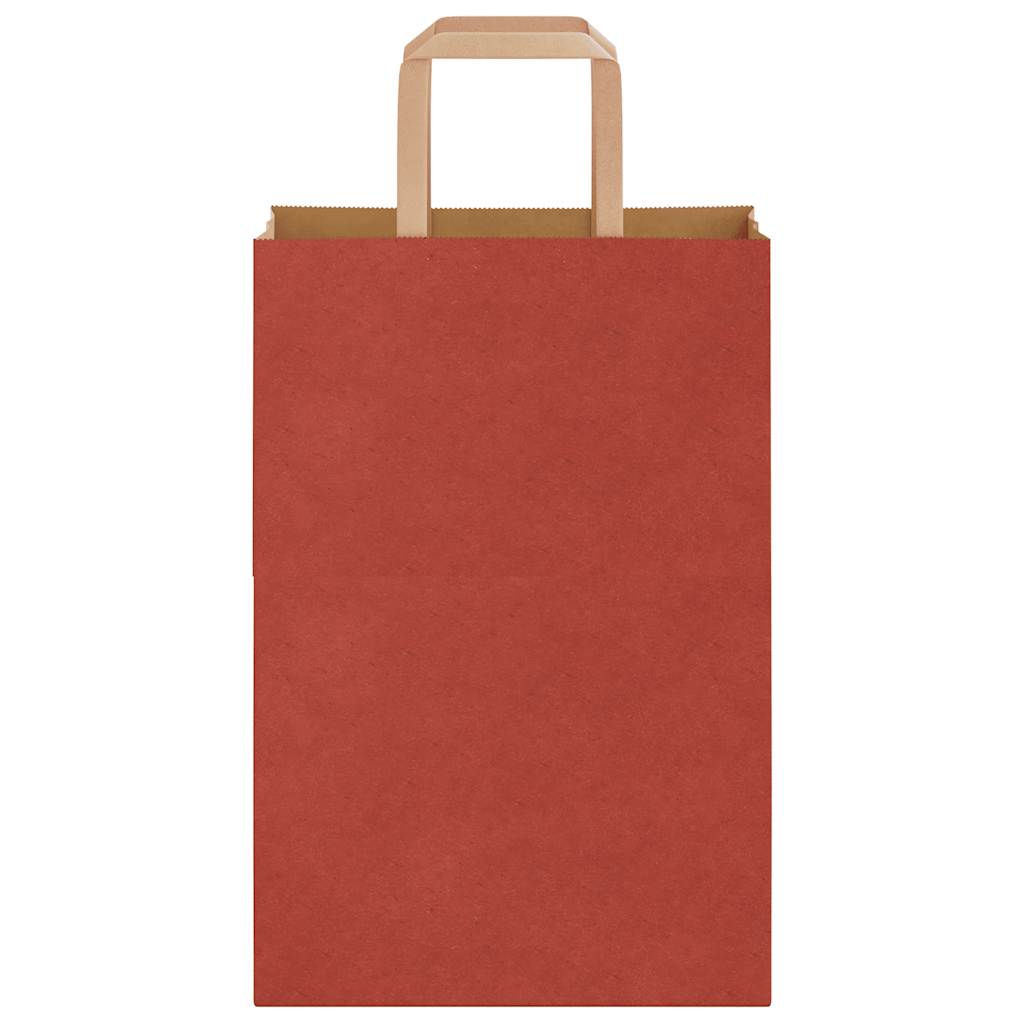 Sacchetti di Carta 50 pz con Manici Rossi 21x11x31 cm