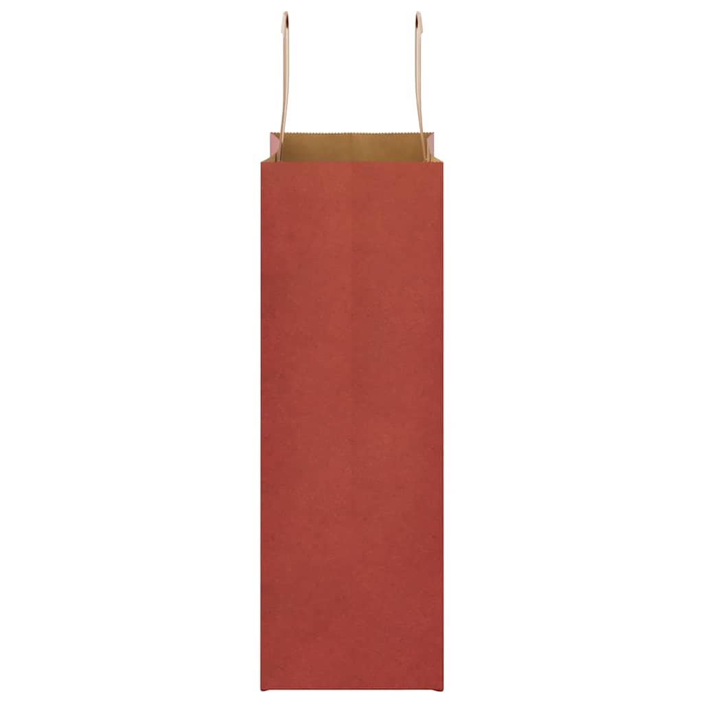Sacchetti di Carta 50 pz con Manici Rossi 21x11x31 cm