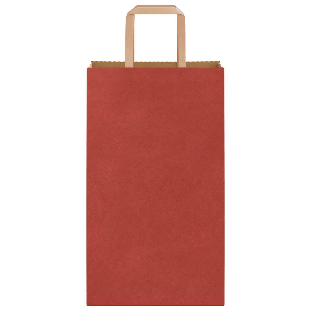Sacchetti di Carta 50 pz con Manici Rossi 21x11x36 cm