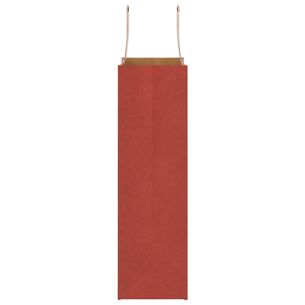 Sacchetti di Carta 50 pz con Manici Rossi 21x11x36 cm