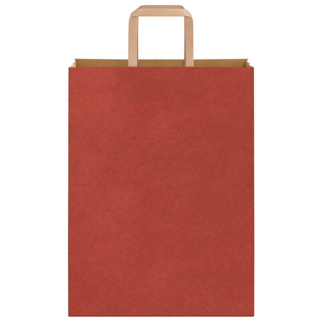 Sacchetti di Carta 50 pz con Manici Rossi 26x12x35 cm