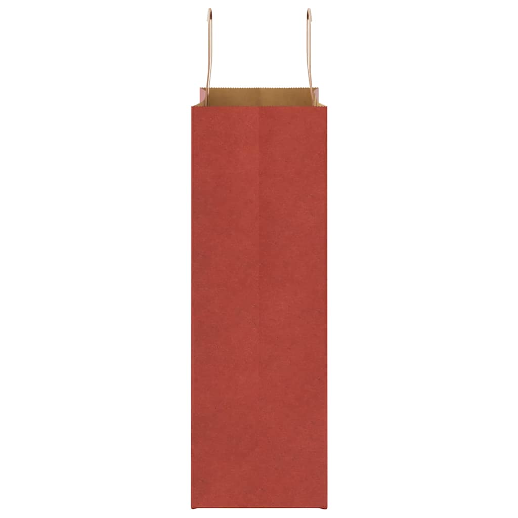 Sacchetti di Carta 50 pz con Manici Rossi 26x12x35 cm