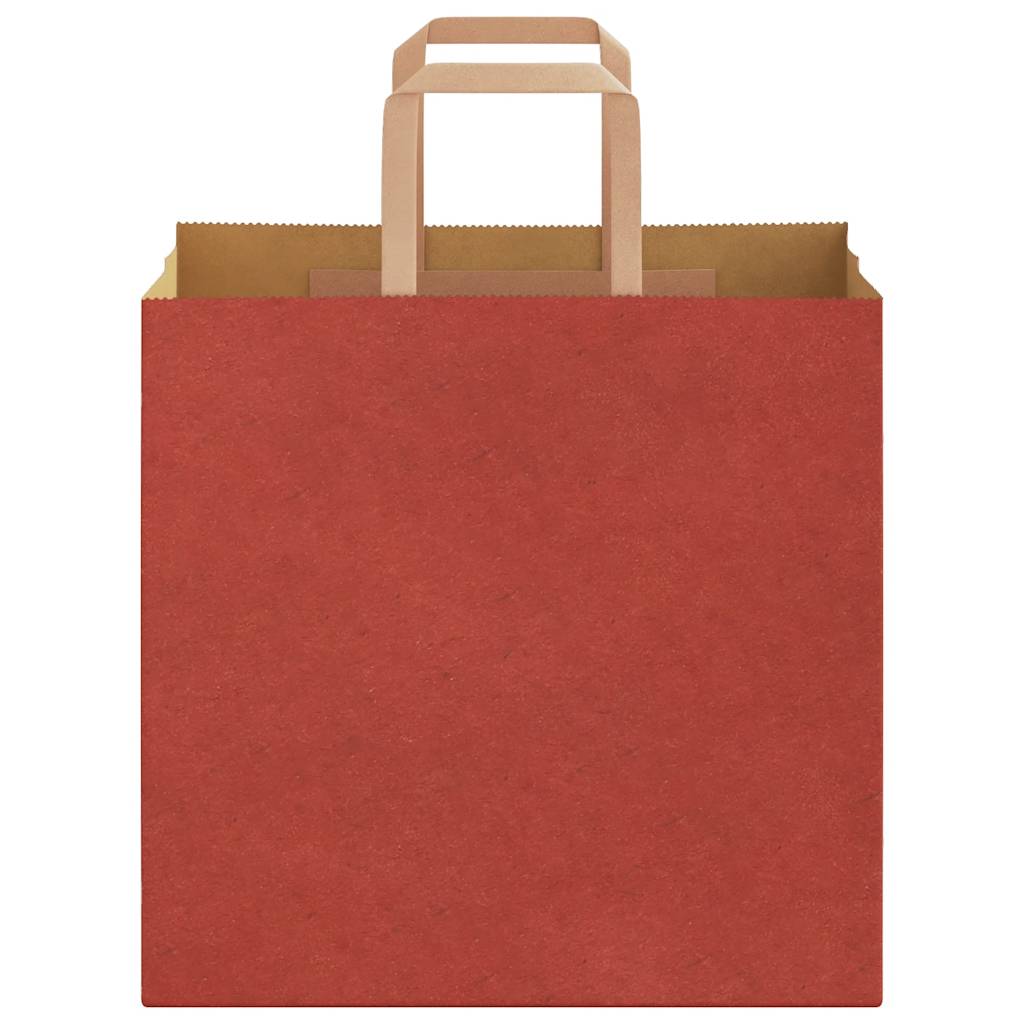 Sacchetti di Carta 50 pz con Manici Rossi 26x17x25 cm