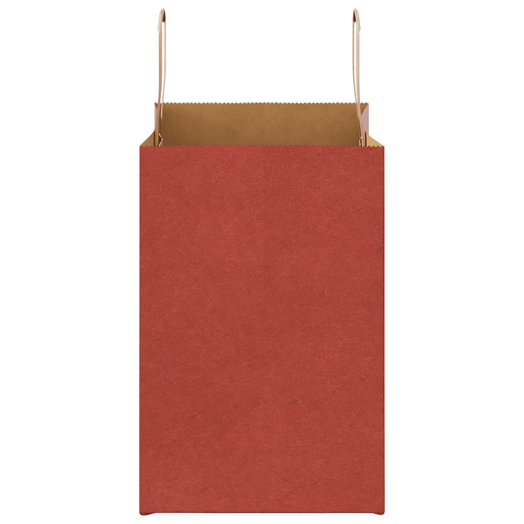 Sacchetti di Carta 50 pz con Manici Rossi 26x17x25 cm