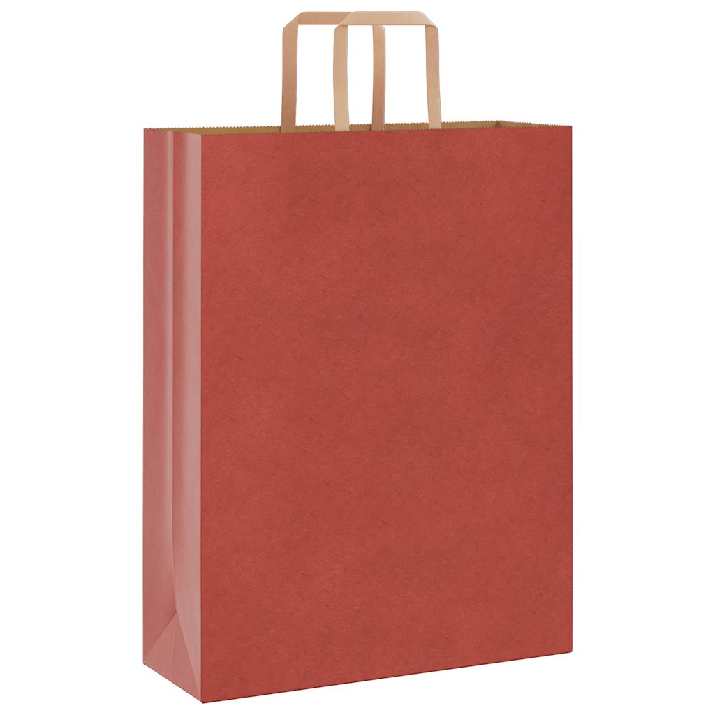 Sacchetti di Carta 50 pz con Manici Rossi 32x12x42 cm