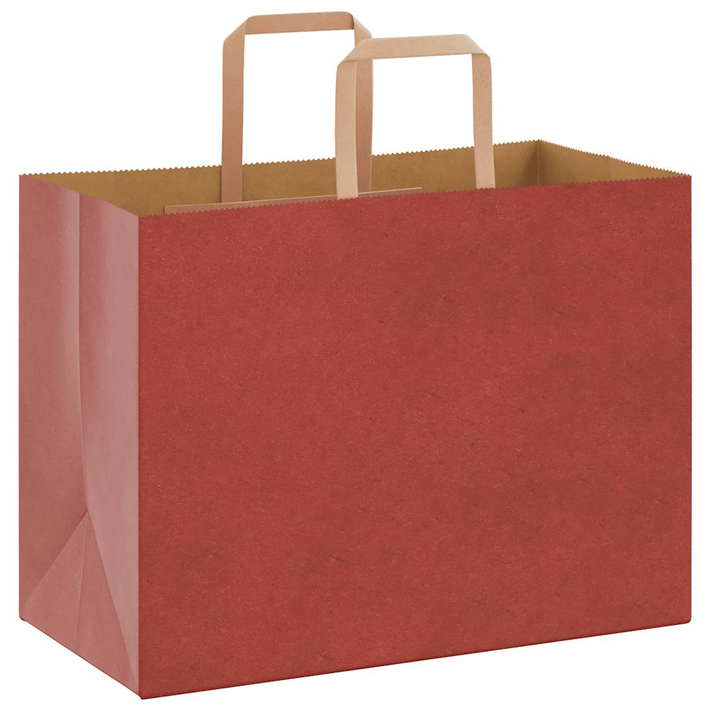 Sacchetti di Carta 50 pz con Manici Rossi 32x17x25 cm