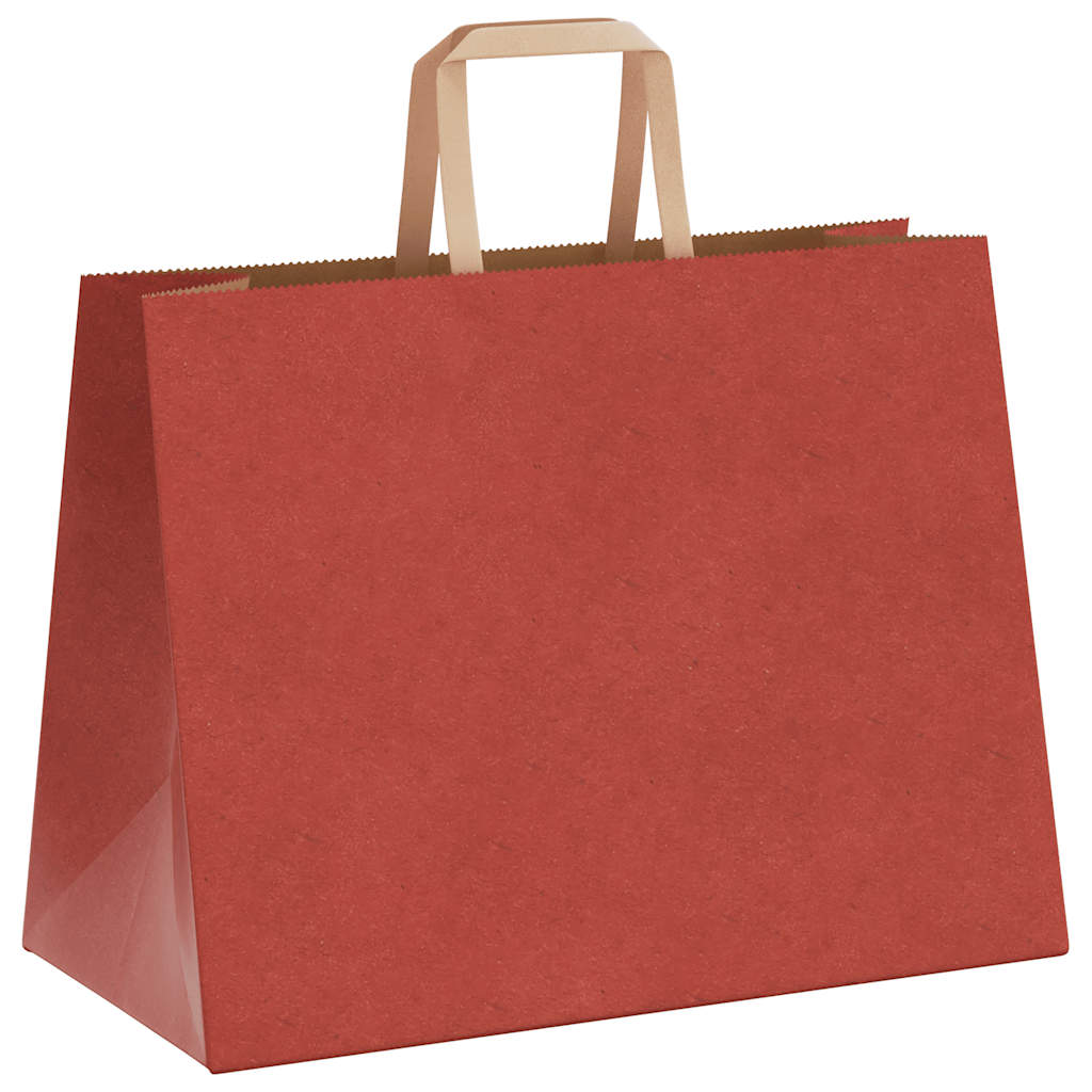 Sacchetti di Carta 50 pz con Manici Rossi 32x17x25 cm
