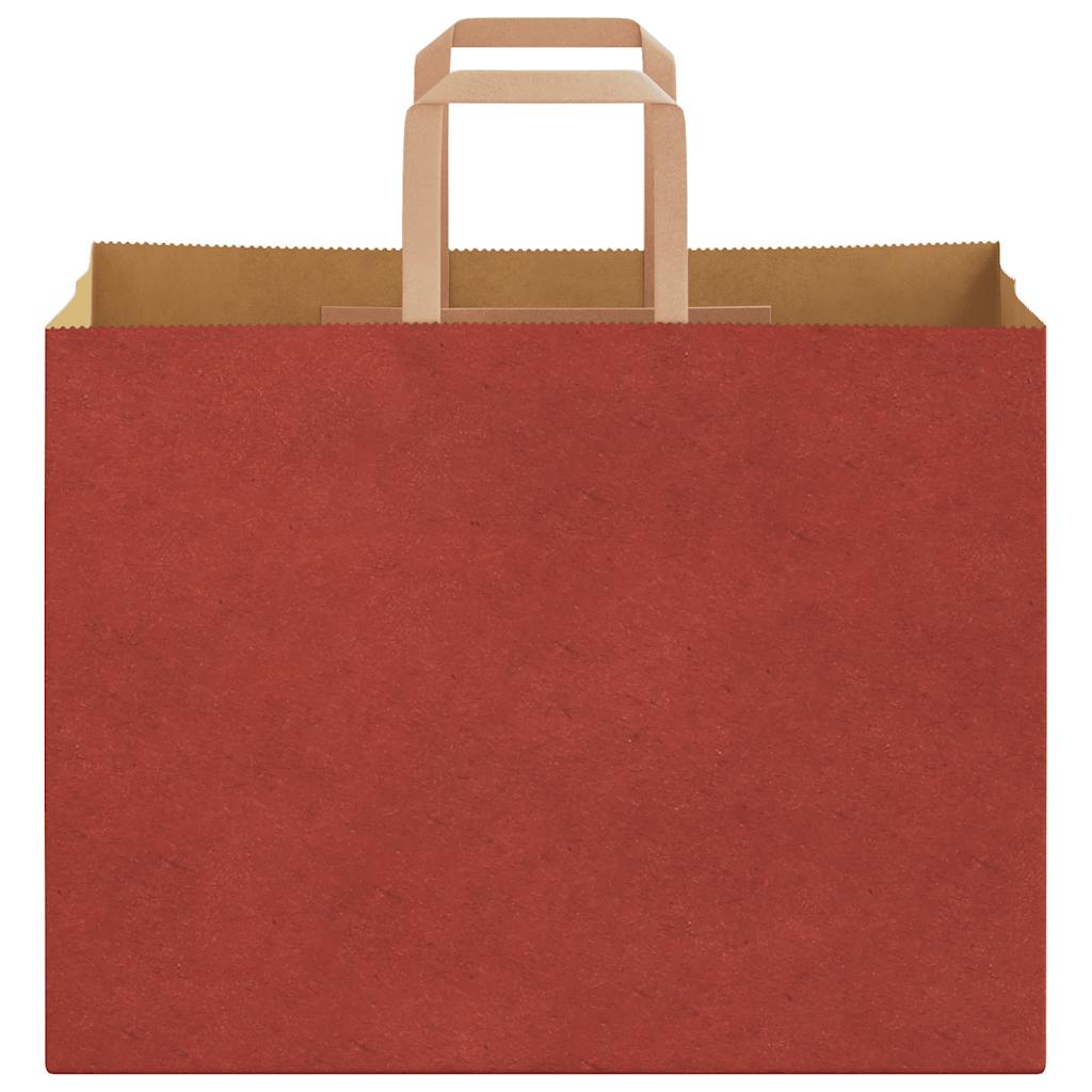Sacchetti di Carta 50 pz con Manici Rossi 32x17x25 cm
