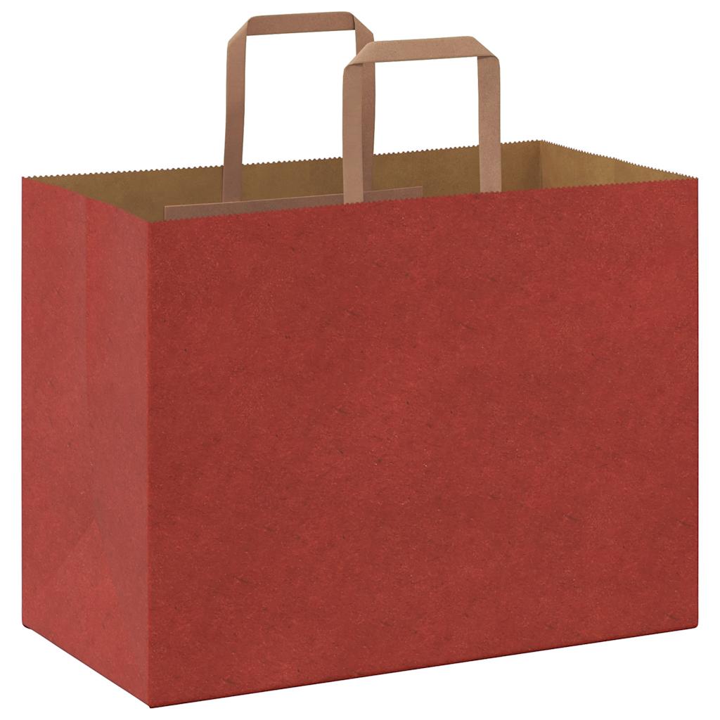 Sacchetti di Carta 50 pz con Manici Rossi 32x17x25 cm