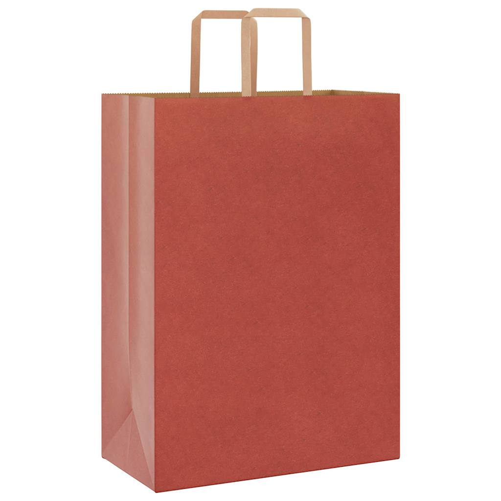 Sacchetti di Carta 50 pz con Manici Rossi 32x17x44 cm